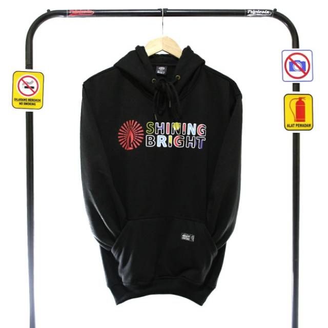 hoodie shining bright black original premium