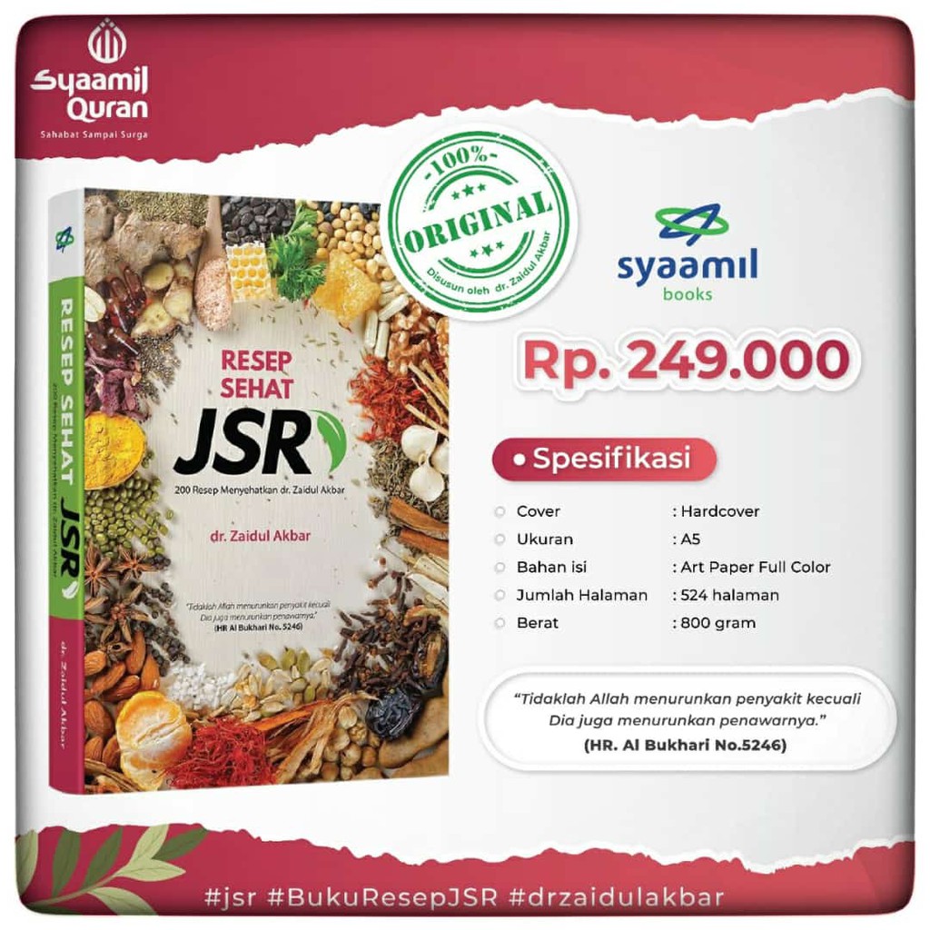 Resep sehat jsr/buku resep sehat jsr/buku jsr/resep sehat jsr Zaidul Akbar ready stock