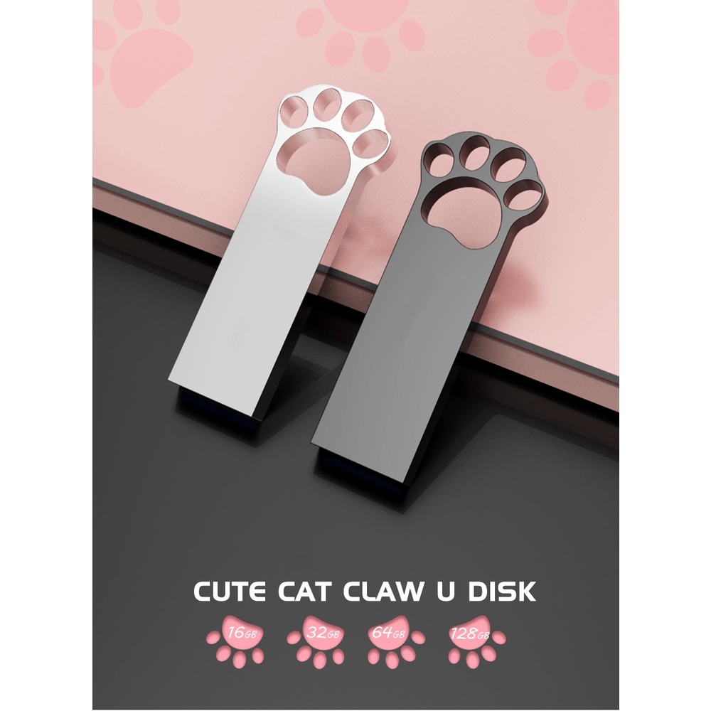 Cat paw USB 3.0 High Speed USB 1TB Flash Drive  Metal Pen Drive Waterproof USB Stick