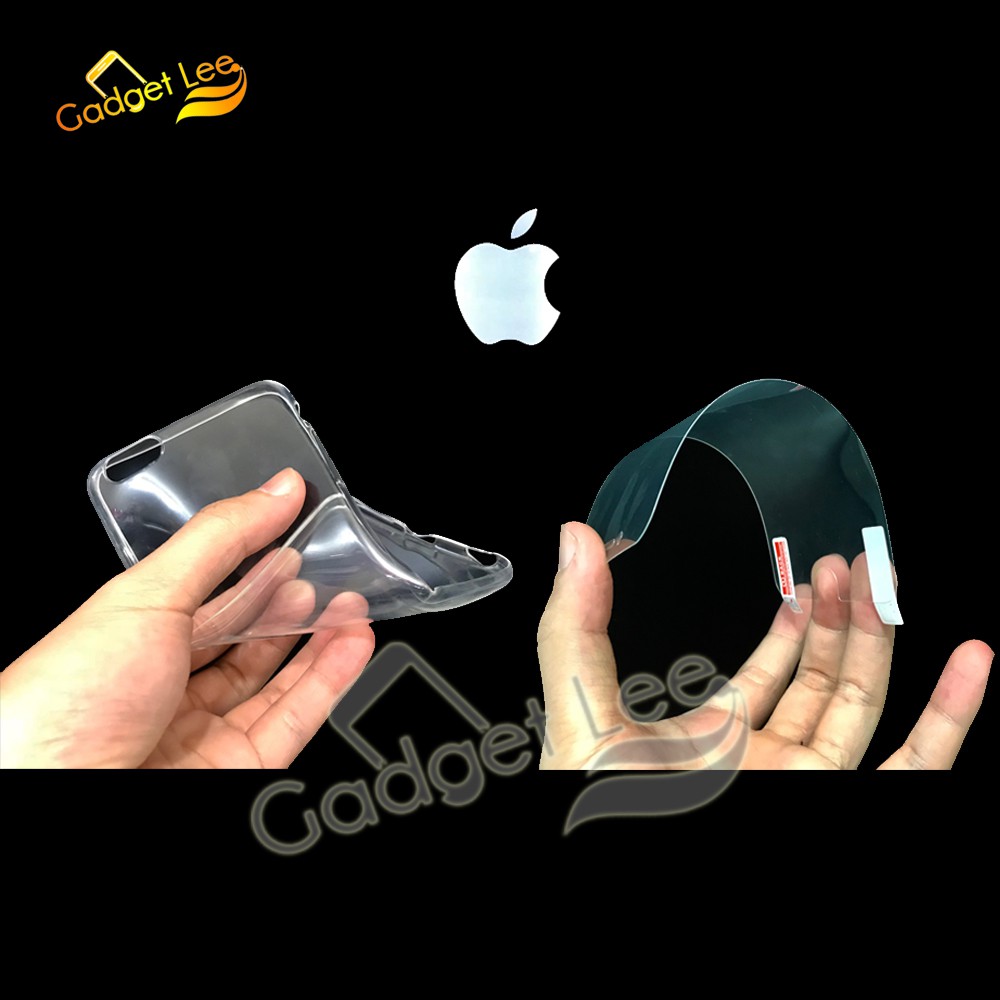 COMBO Anti Gores Clear Bening + Soft Case Silicon Clear Bening iPhone