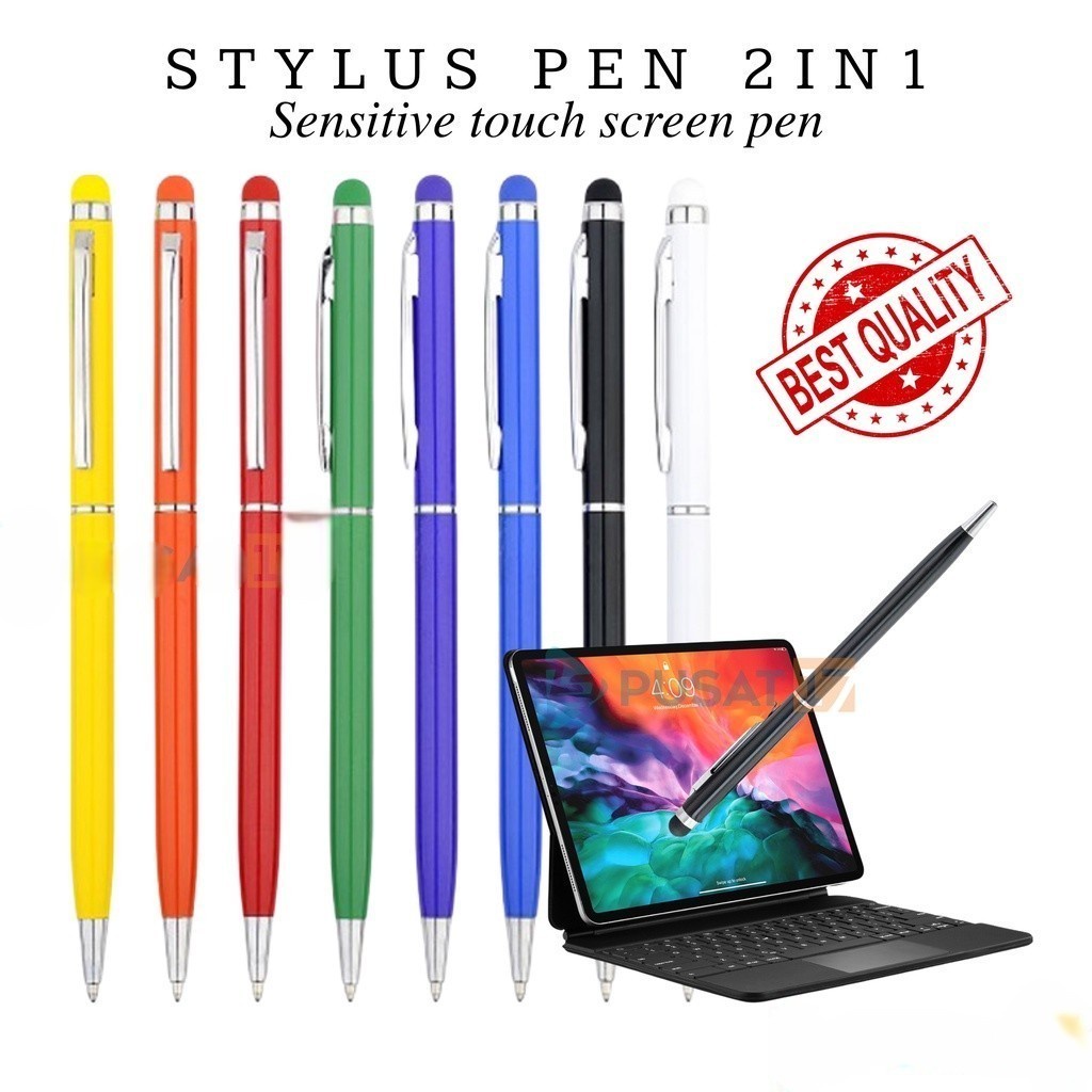 

STYLUS PEN 2IN1 HANDPHONE SENSITIVE TOUCH SCREEN / STYLUS PEN IPAD IOS ANDROID TABLET / PULPEN BALLPOINT