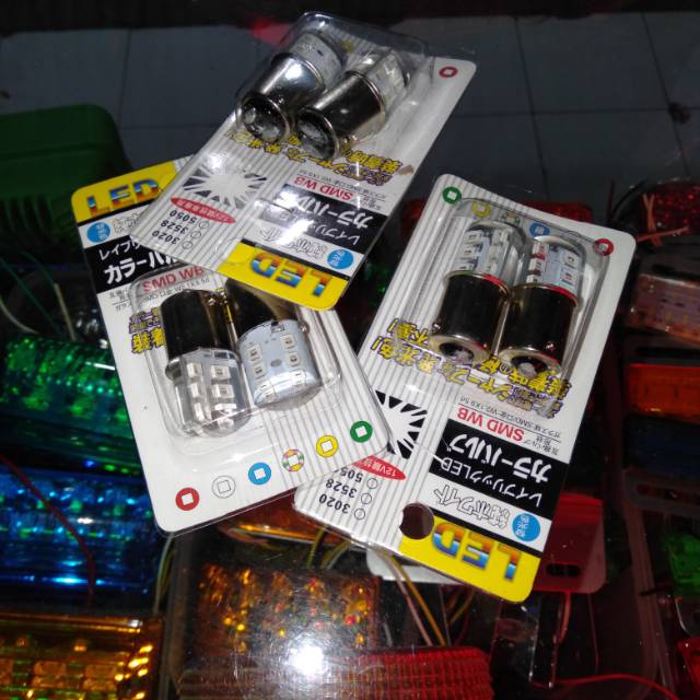 Lampu LED Mobil Bohlam Rem LED Kaki 2 24V Strobo/Blitz/Kedip / Bohlam Double Rem LED