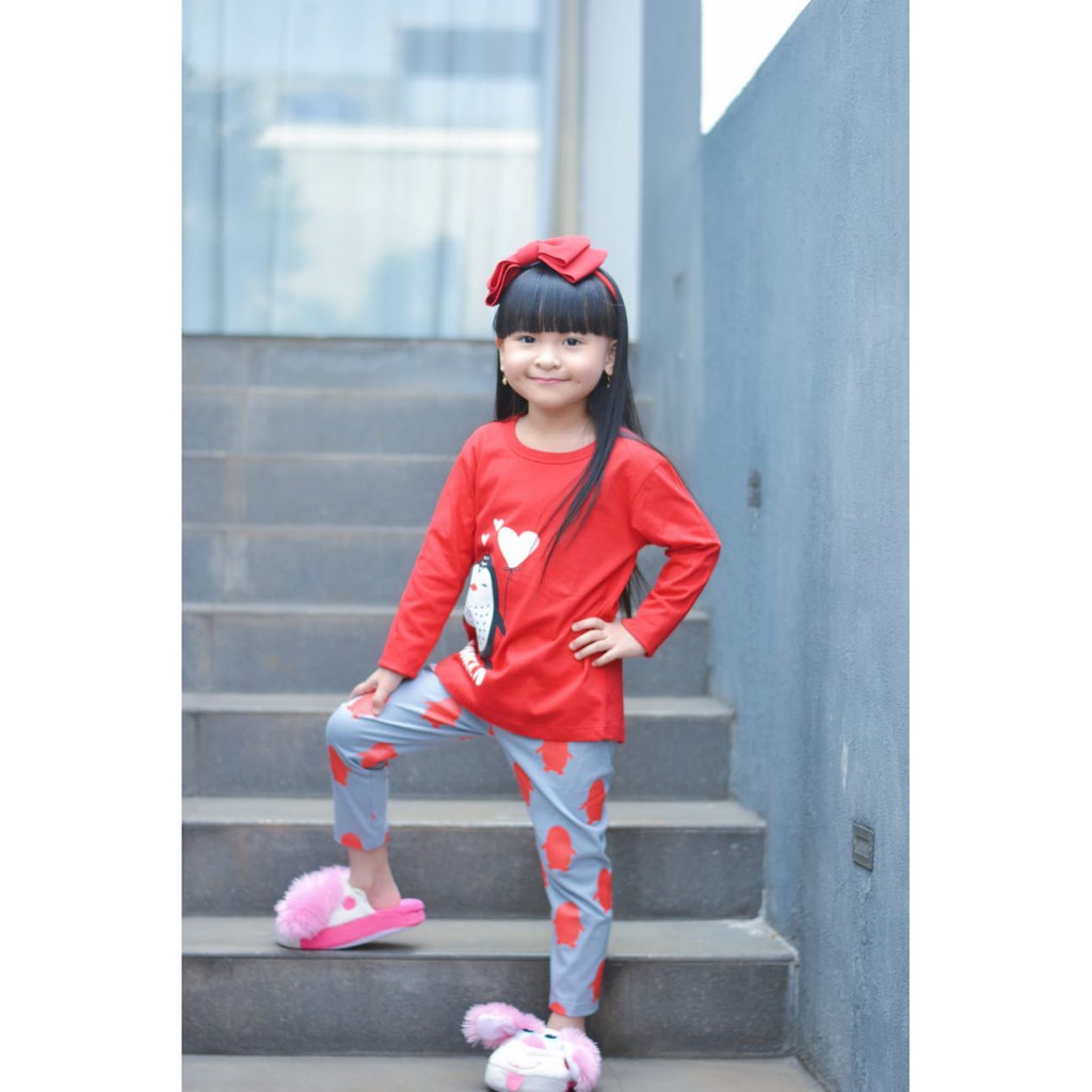 SETELAN ANAK PEREMPUAN LEGGING PANJANG USIA 2-10 TAHUN