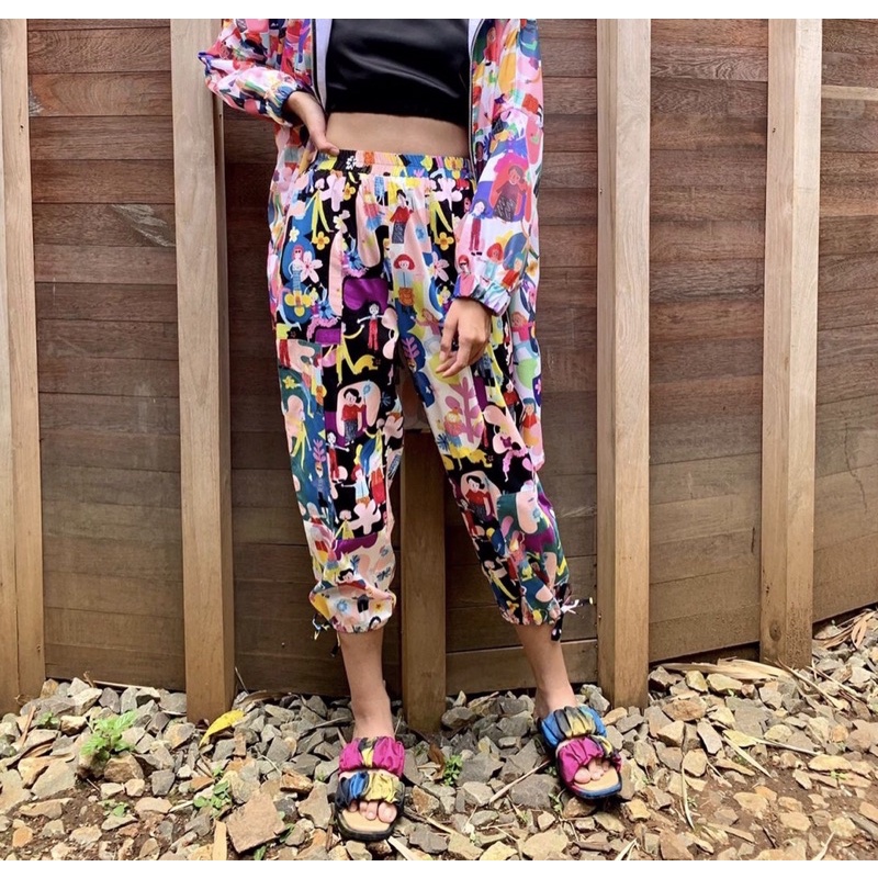 NEW calla the label x Ideku handmade black combo pants