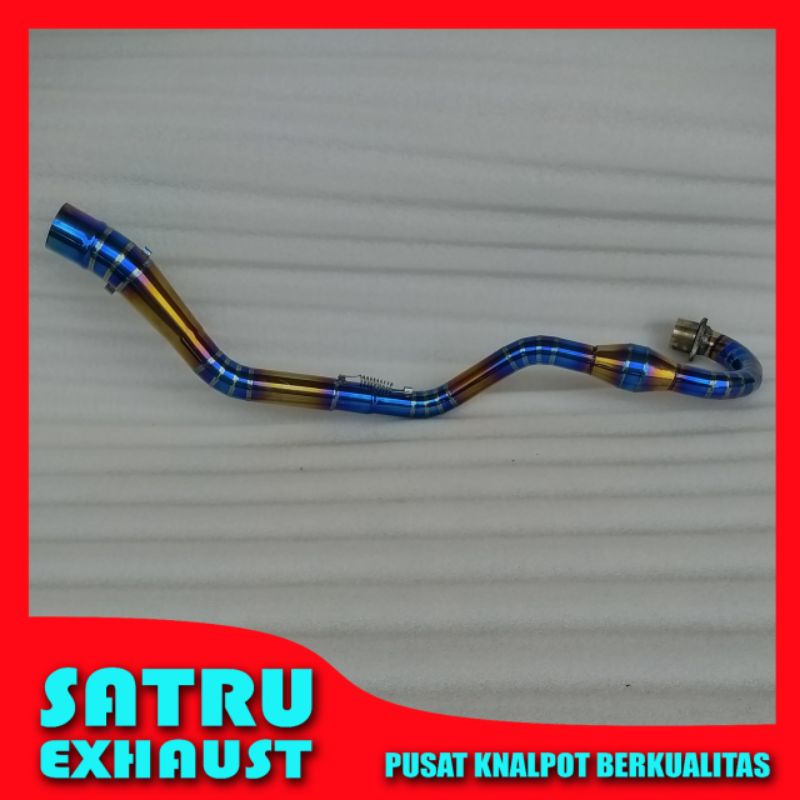 Pipa leheran knalpot bluegold Tiger megapro gl Trail inlet 50mm full cacing stainless