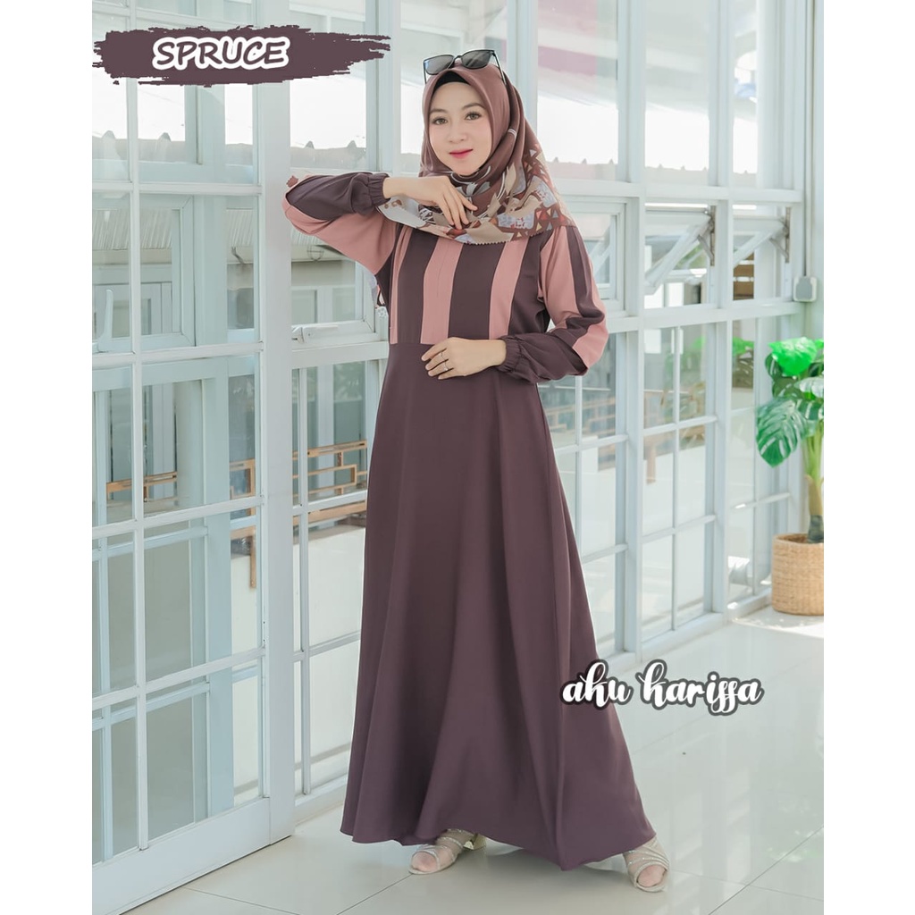 DRESS SYAHIRA ORIGINAL BY AKU KARISSA terbaru simple polos itycrepe baju busana muslim wanita menyusui syari hits