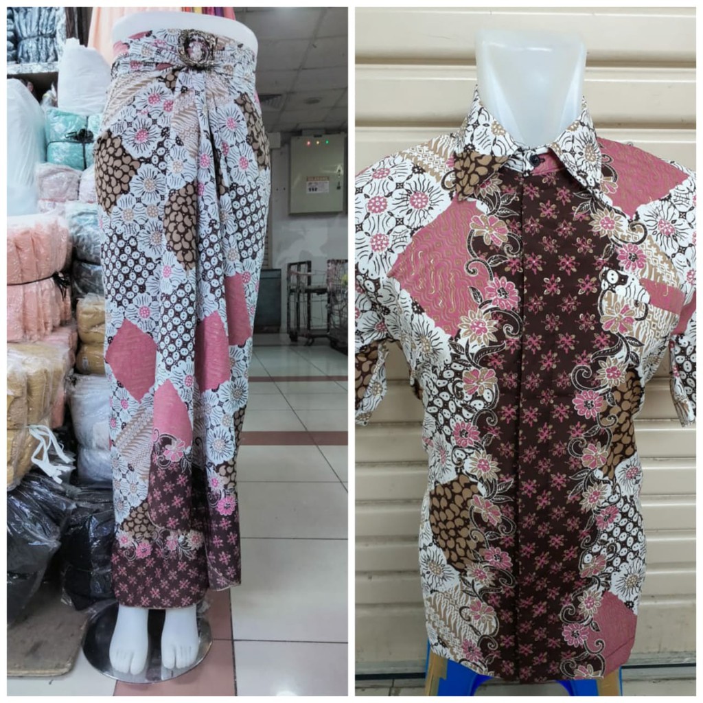 Couple Rok Lilit Dan Kemeja Batik