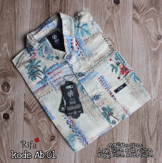 Kemeja Koko Batik Anak Lawasan Kombinasi Motif Lengan Pendek By Nattaline