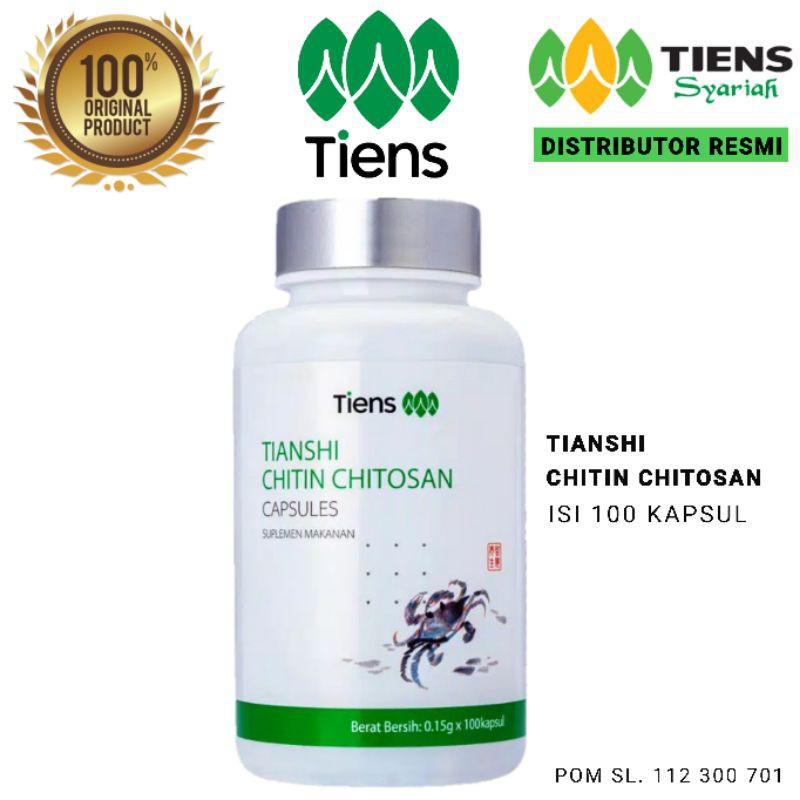 (ORI TIENS) Tianshi Chitin Chitosan Capsules | Pelangsing Premium | Solusi Kangker Kolesterol Tumor