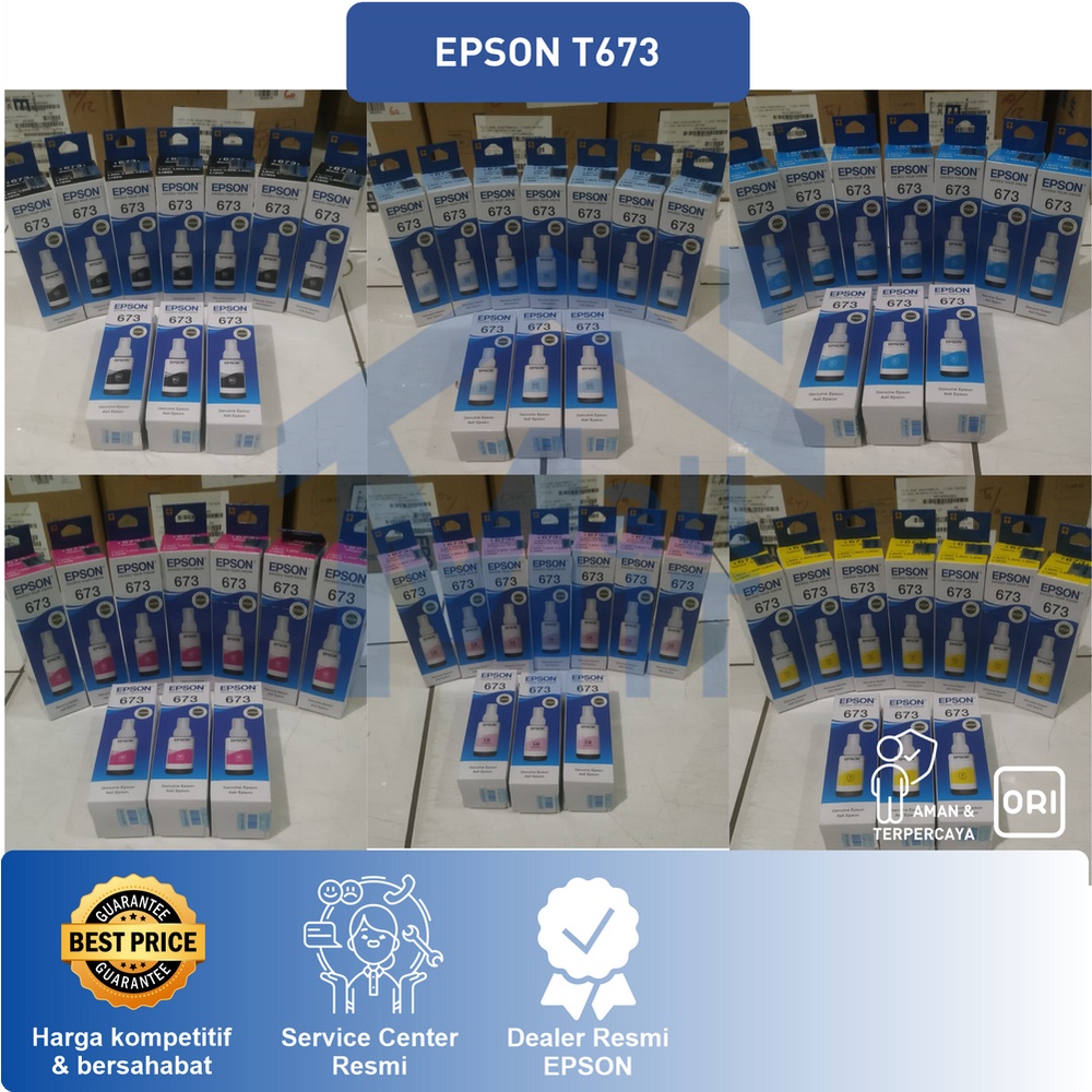 (BISA COD) (ORI) TINTA EPSON T673 T 673 ASLI ORIGINAL TINTA L800 TINTA L805 TINTA L850 TINTA L1800