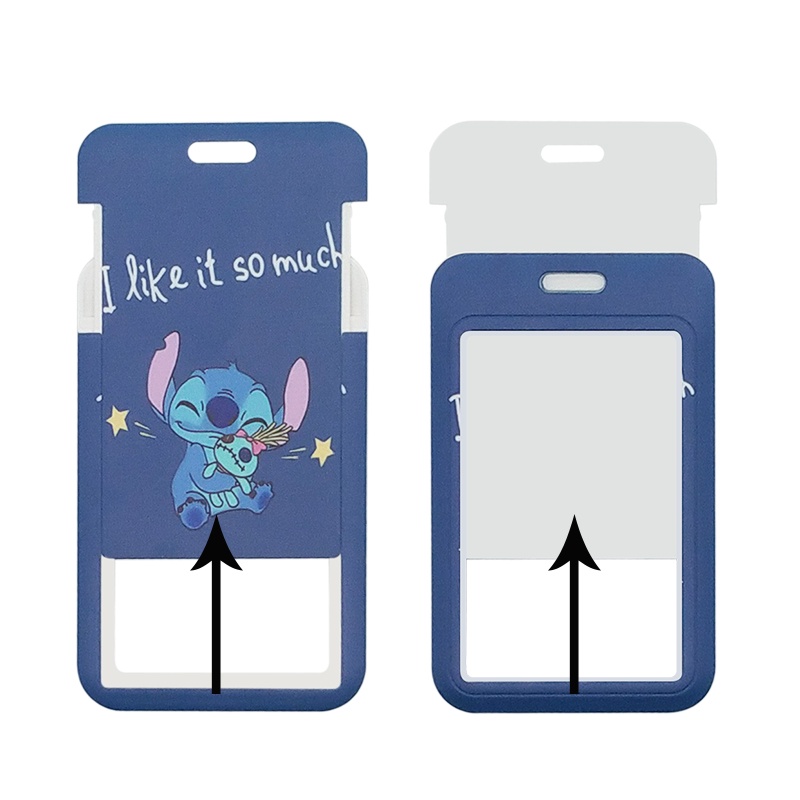 3 In 1 Tali Lanyard Gantungan Kunci Desain Kartun Stitch 3D Holder Handphone / Kartu ID / Bus