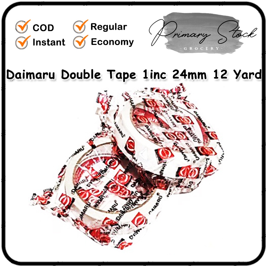 

Double Tape Daimaru 24mm 1inch 12 Yard Dobel Tep Murah Dabel Sided