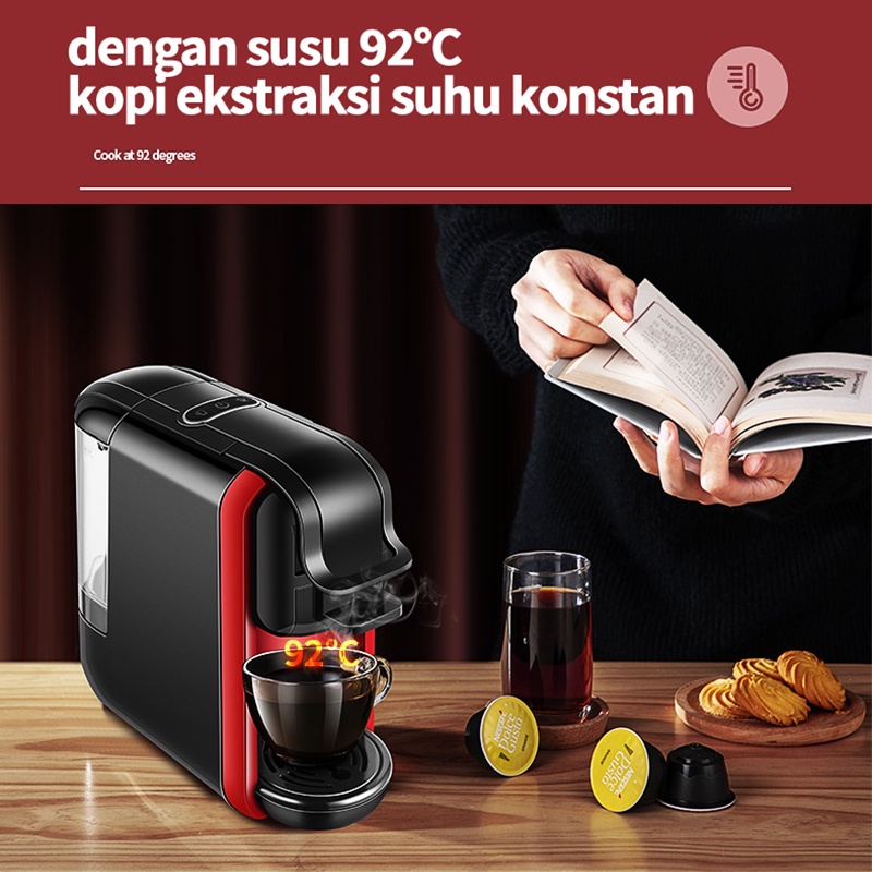 Mesin Kopi dan Cappuccino Kapasitas 0.6 Liter/mesin kopi multifungsi 3in1/ 19bar operasi tekanan tinggi/meng-ekstraksi kopi secara profesional