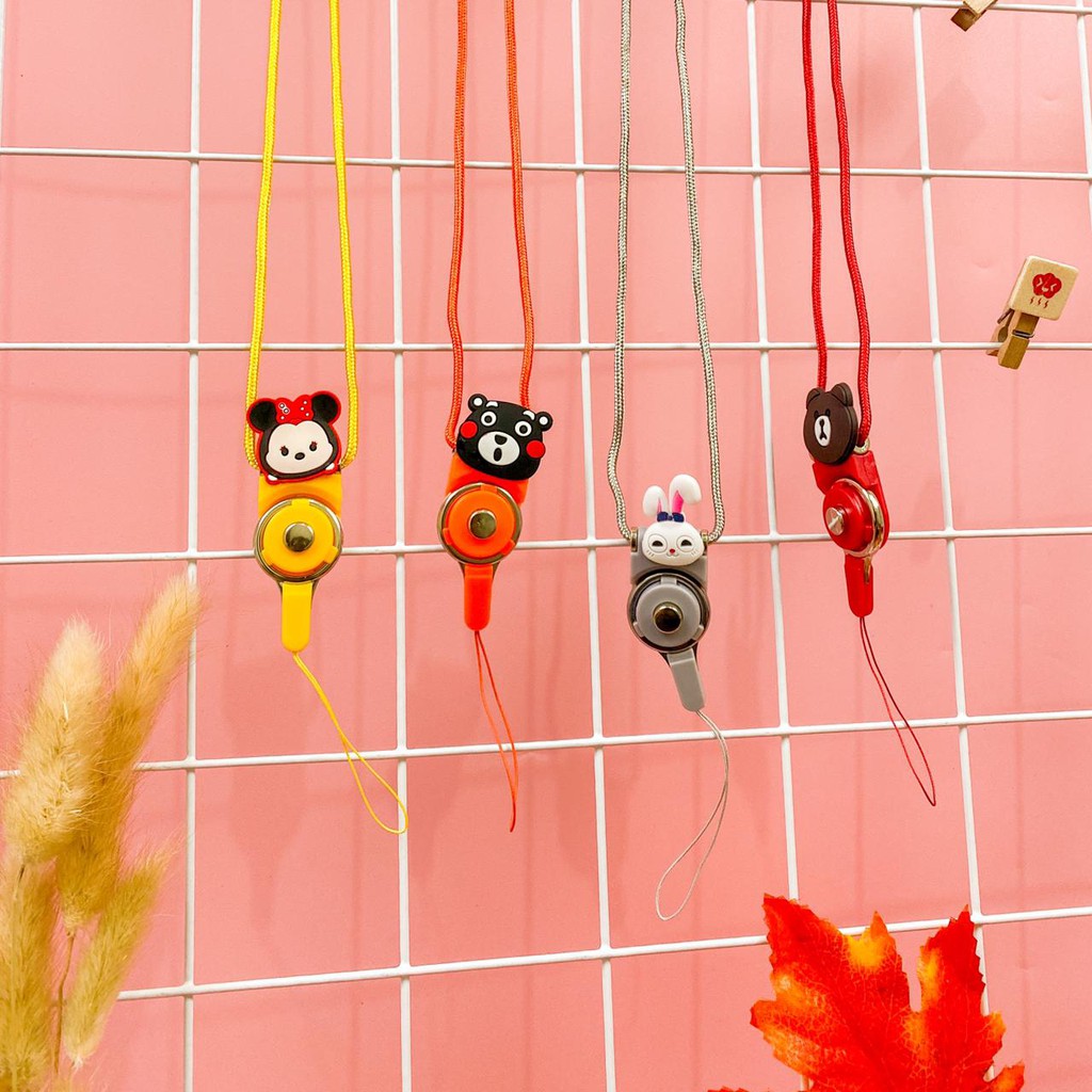 Gantungan HP Karakter Tali Strap 2 in 1 / Gantungan Handphone Karakter Random