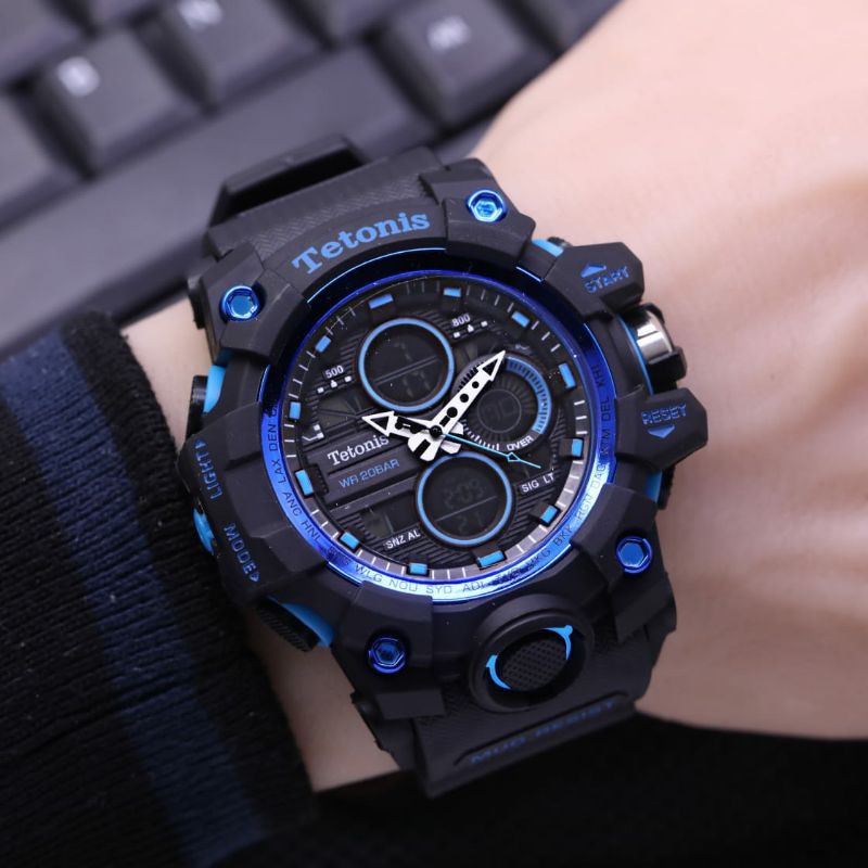 jam tangan pria Tetonis original rubber double time DM4.8cm