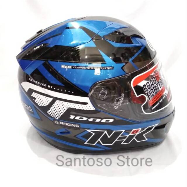 Helm Full Face NHK GP1000 Star Biru Blue Double Visor SNI