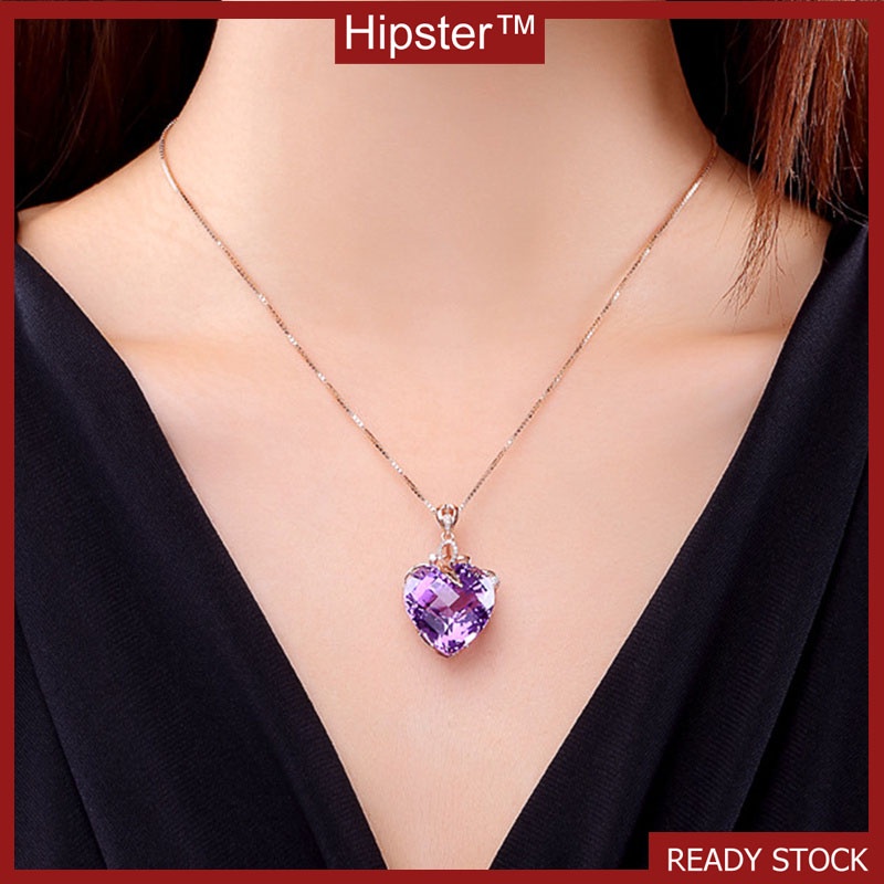 New Hot Selling Temperament Amethyst Love Pendant Romantic Necklace