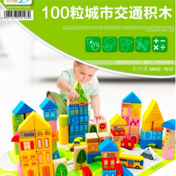 

TRANSPORTATION Block/Balok Anak 100pcs Berkualitas Mainan Susunan Jual MUNIVIPAL ~