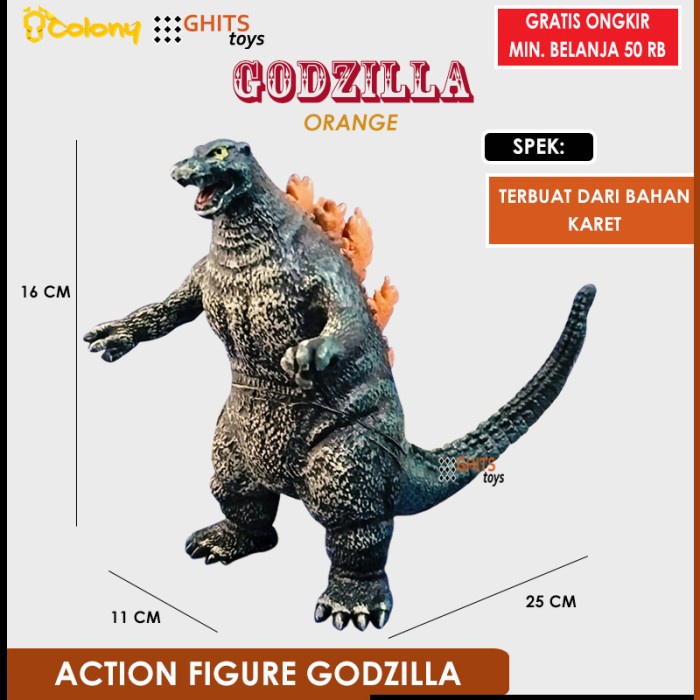 Boneka Action Figure GODZILLA GOZILA Mainan Anak Laki Laki Perempuan - Godzilla Orange
