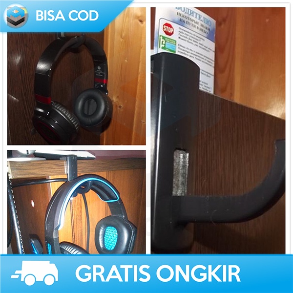 GANTUNGAN HEADPHONE STAND EARPHONE GAMING STIKER 3M 8X8CM PLASTIK C810audi