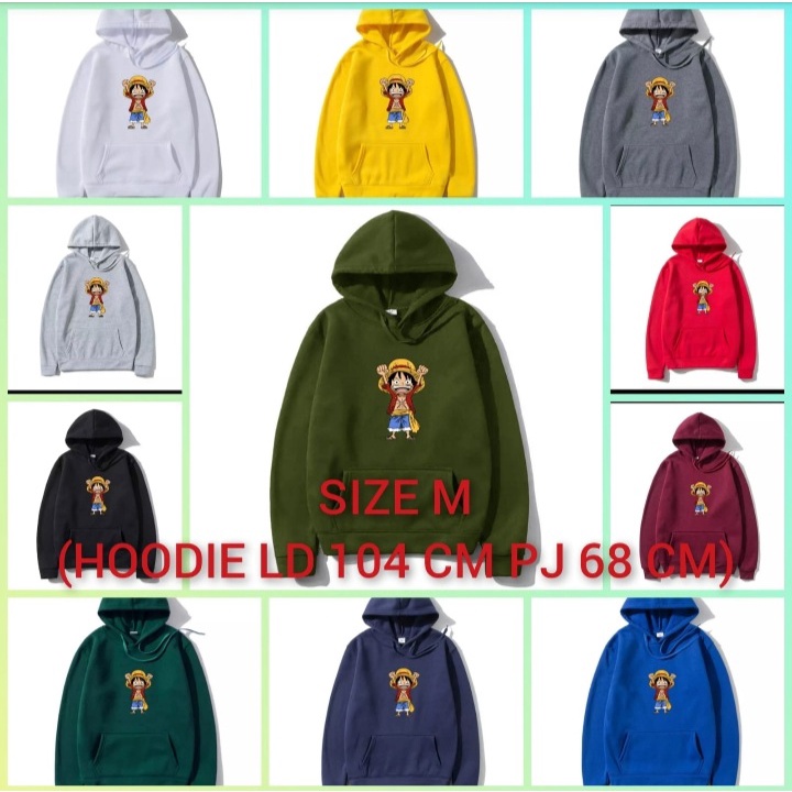 JOSJOLI_STORE/Sweater Hoody Luffy Angkat Tangan/Atasan Pria Dewasa Lengan Panjang/M L XL XXL