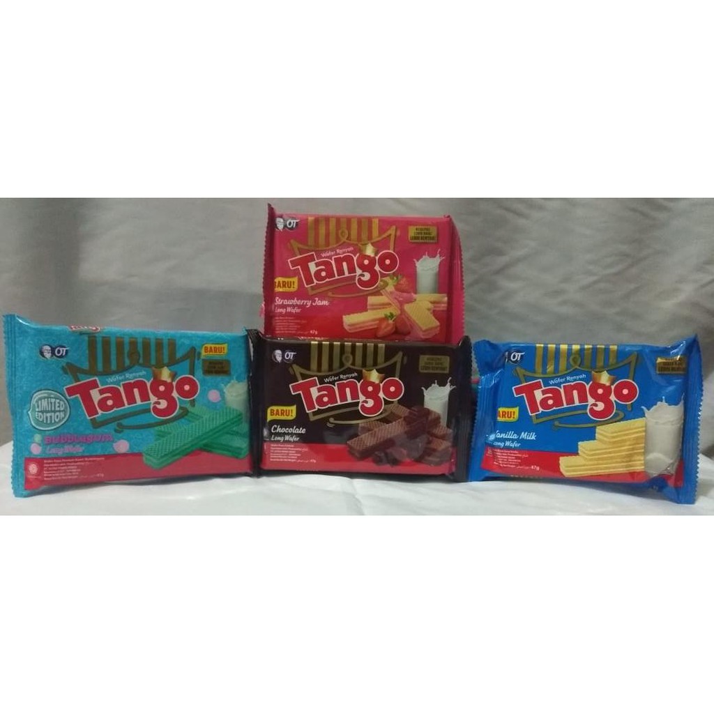 

Aneka Snack Wafer Tango 47 gram/Wafer Bubblegum/Wafer Vanilla/Wafer Strawberry/Wafer Coklat