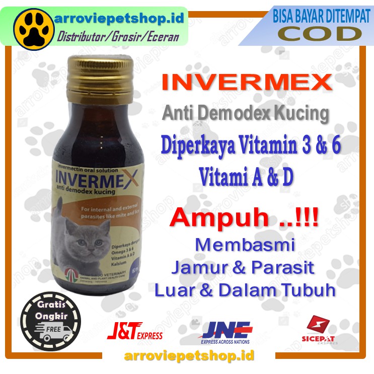Invermex Anti Demodex Kucing Dengan Oral 60 Ml Bukan Spray