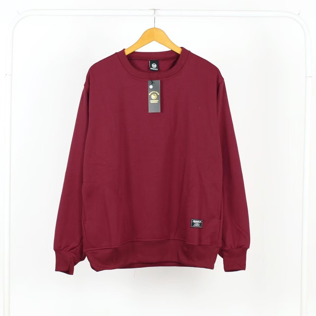 Crewneck Sweater Pria Distro Oblong Crewneck Maroon Polos Suiter Cowok Jumbo Krunek Oversize