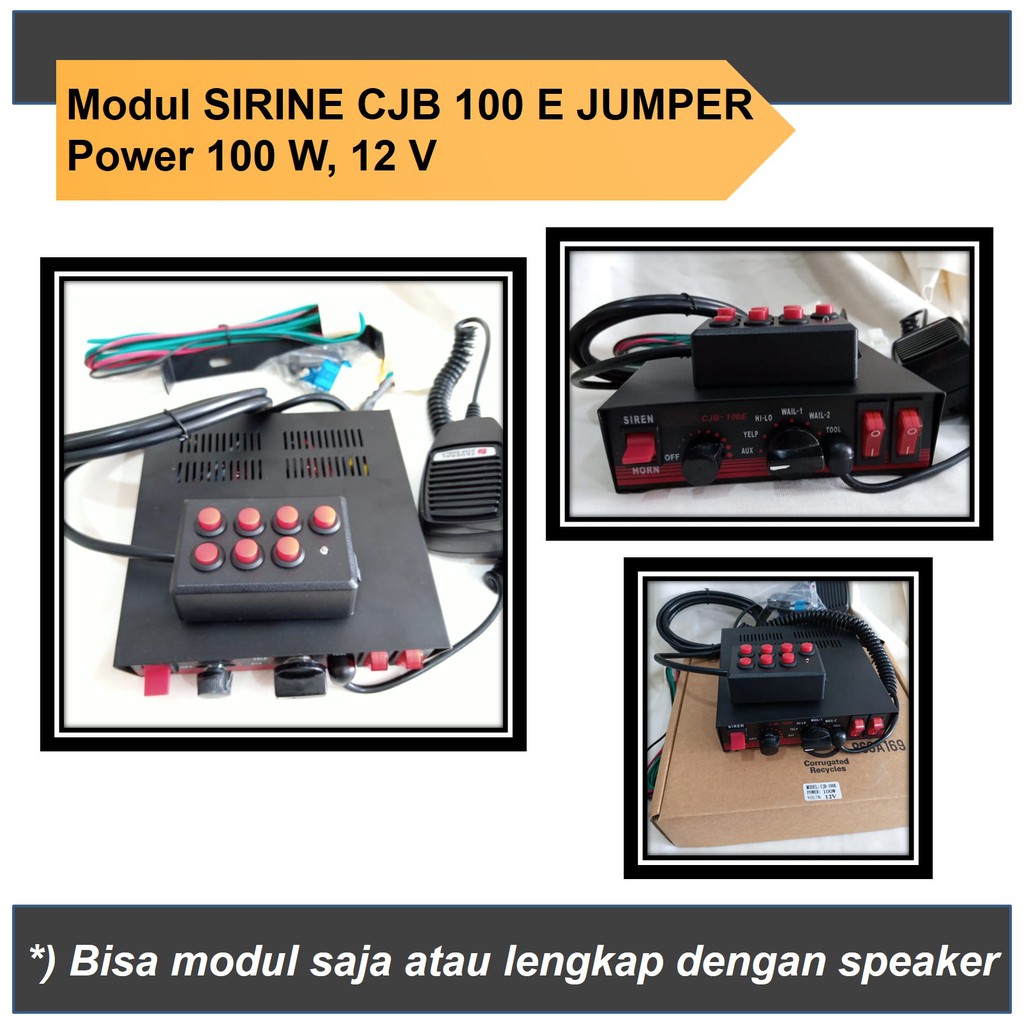 Sirine Senken CJB100E Jumper Pulsar Sirene Polisi Paspamres CJB 100 E Watt W Klakson Jemper Ambulan