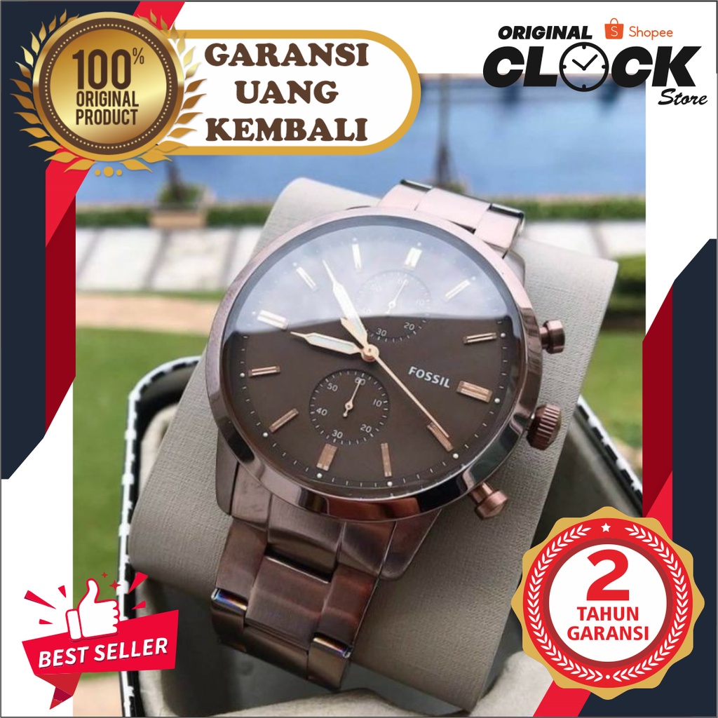 [ Free Gelang ] JAM TANGAN PRIA WANITA | RANTAI | KULIT | KARET | MURAH | Fossil FS-5347 Original