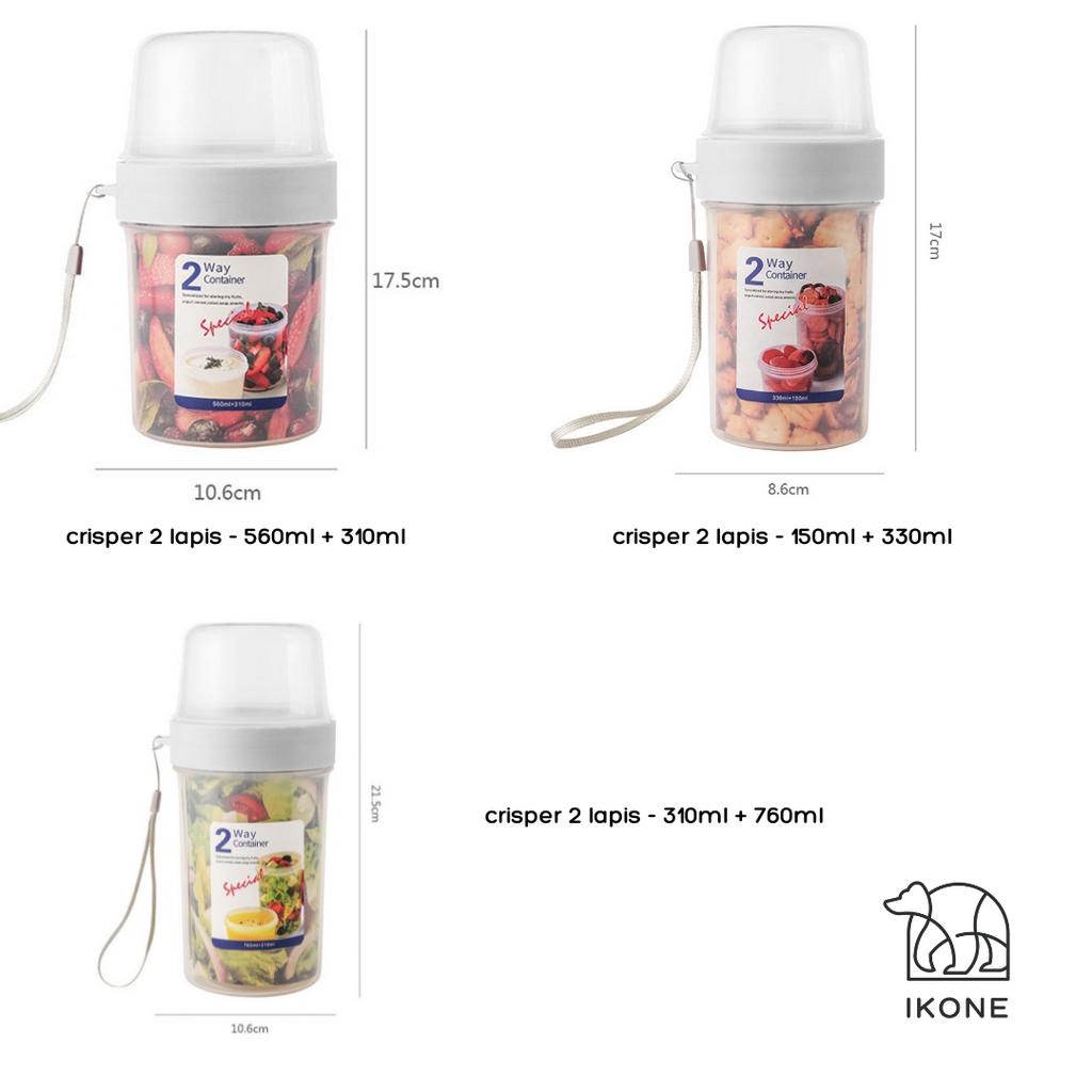 【IKONE】DUWO Tempat Penyimpanan Makanan Kedap Udara Botol Portable Container Bottle Model 2 Tingkat 150ml/330ml 310ml/560ml