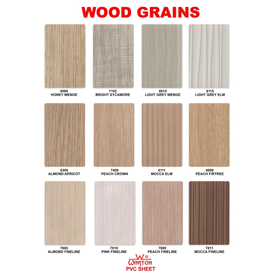 Decosheet PVC Sheet WINSTON Serat Kayu Cambium Woods Grains Decorative