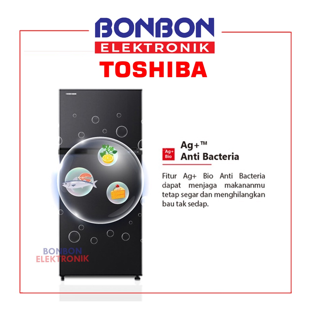 TOSHIBA Kulkas 2 Pintu GR-B22IS Kapasitas 180L Inverter Refrigerator