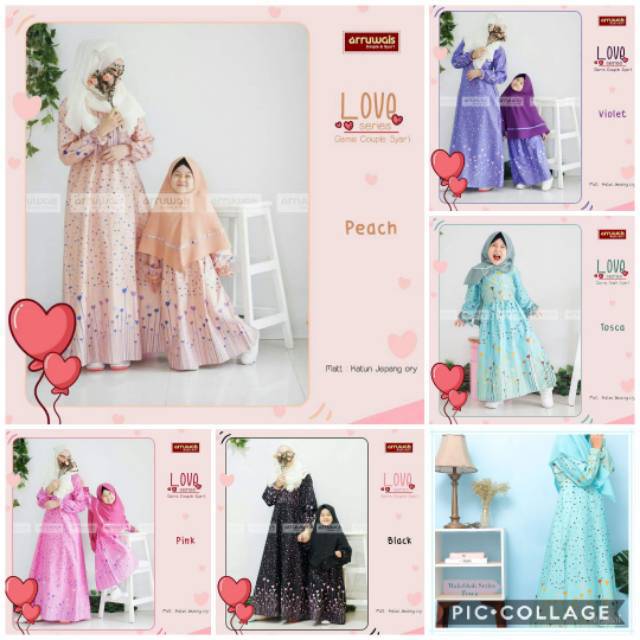 READY GAMIS ANAK DAN REMAJA dan IBU LOVE SERIES BY ARRUWAIS