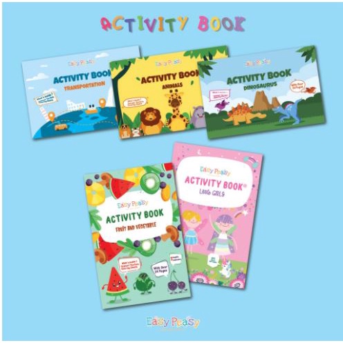 kiddiwear Easy Peasy - Activity Coloring Book - Buku Edukasi Belajar Menggambar dan Mewarnai