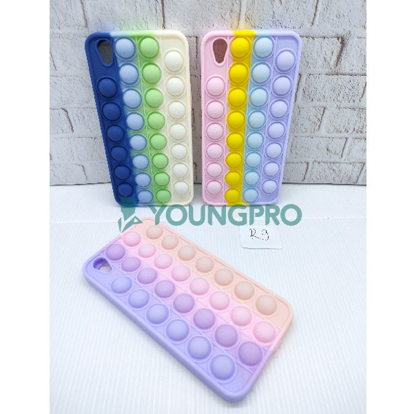 SILICONE CASE POP IT OPPO R9 F1 PLUS - CASE PENGHILANG STRESS RAINBOW