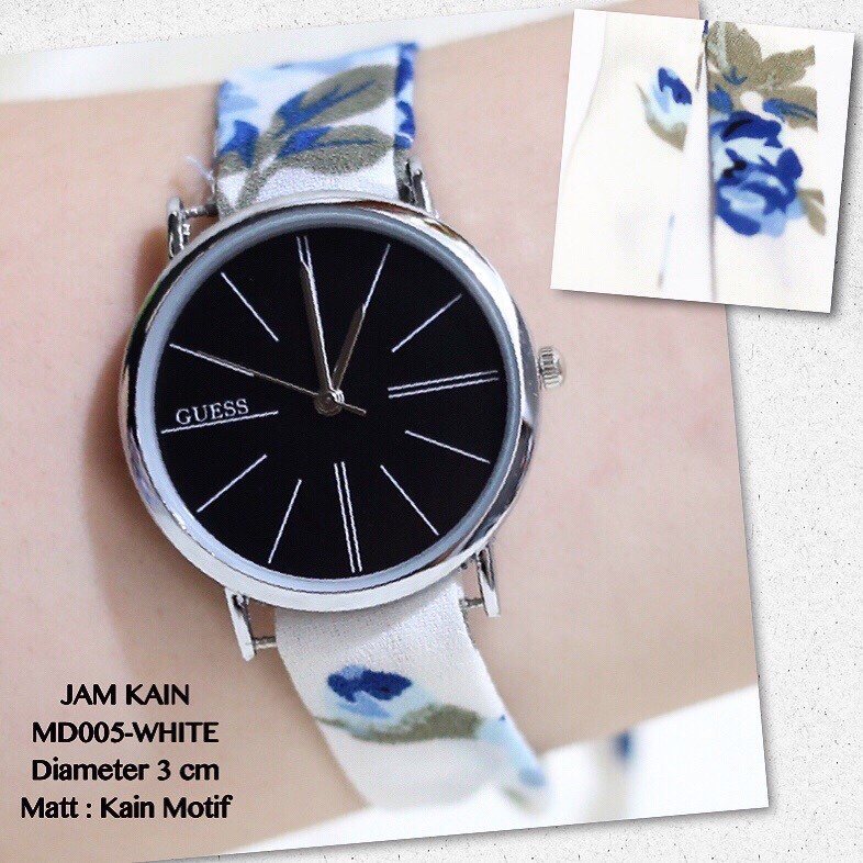 Jam tangan wanita tali kain guess grosir termurah import MD001