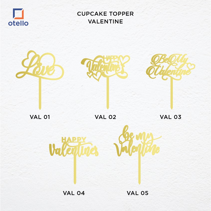Cupcake Topper Mini Happy Valentine Caketopper Kue Hiasan Love Akrilik Pacar Gift Romantis