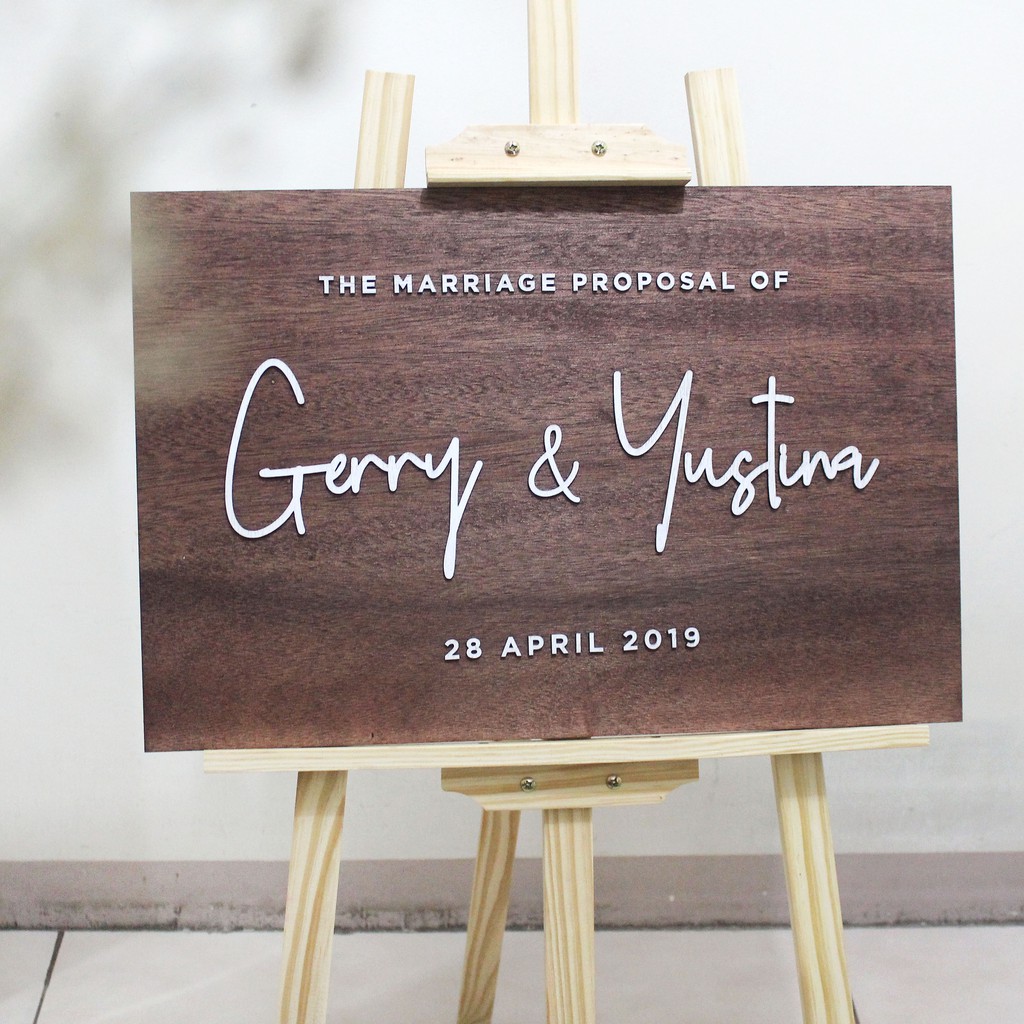 Welcome Sign 60 X 40 / Dekorasi Lamaran / Wooden Sign / Wedding Sign