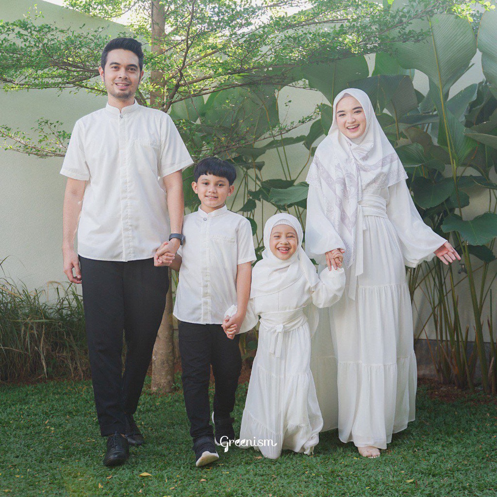 Greenism Sarimbit Raya INESA &amp; IHSAN (Moss Green &amp; Soft Teal) Quality Premium Syari'i - Set Family