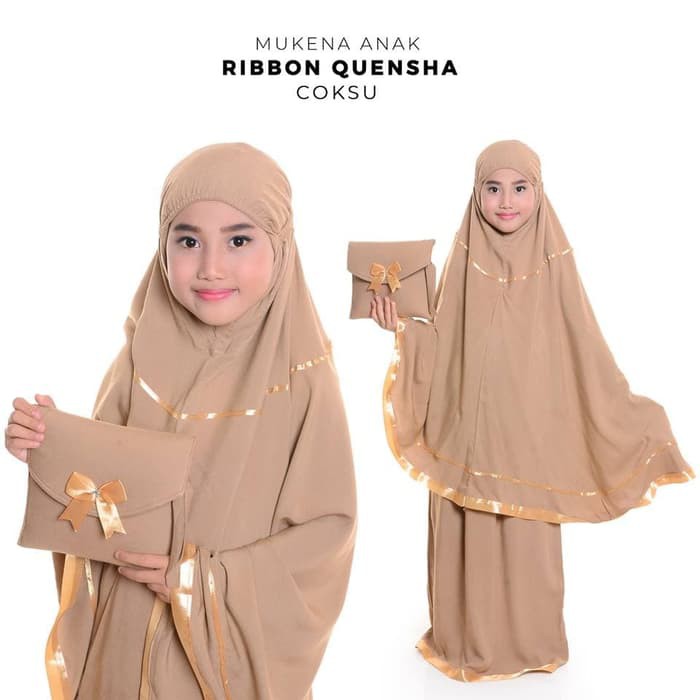 MUKENA MANIS #Mukena Polos Anak SD 5-7 Tahun Bahan Adem Tas Cantik Pita Motif Quensha