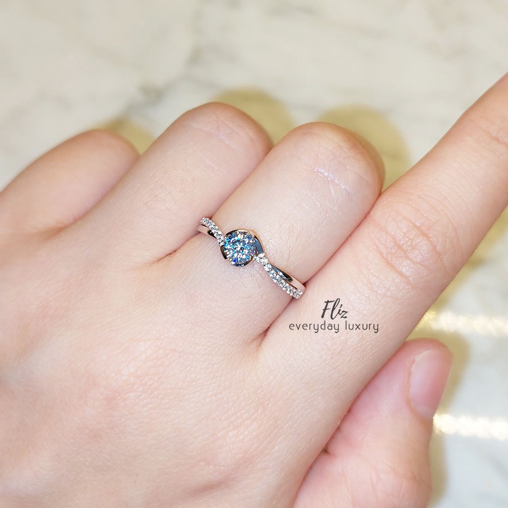 Fliz - ATTRACT RING - Cincin Solitaire Adjustable silver 925 S925 Silver925 Klasik CS20378
