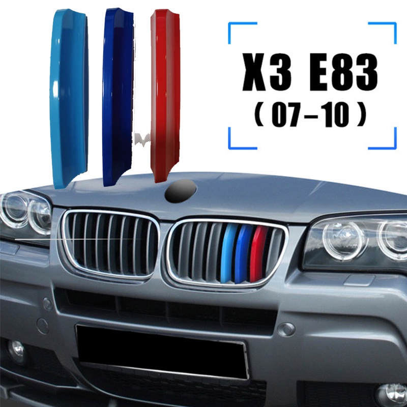 3pcs Strip Trim Grill Depan Warna Jerman Untuk BMW X3 F25 G01 E83 X4 F26 G02 03-21