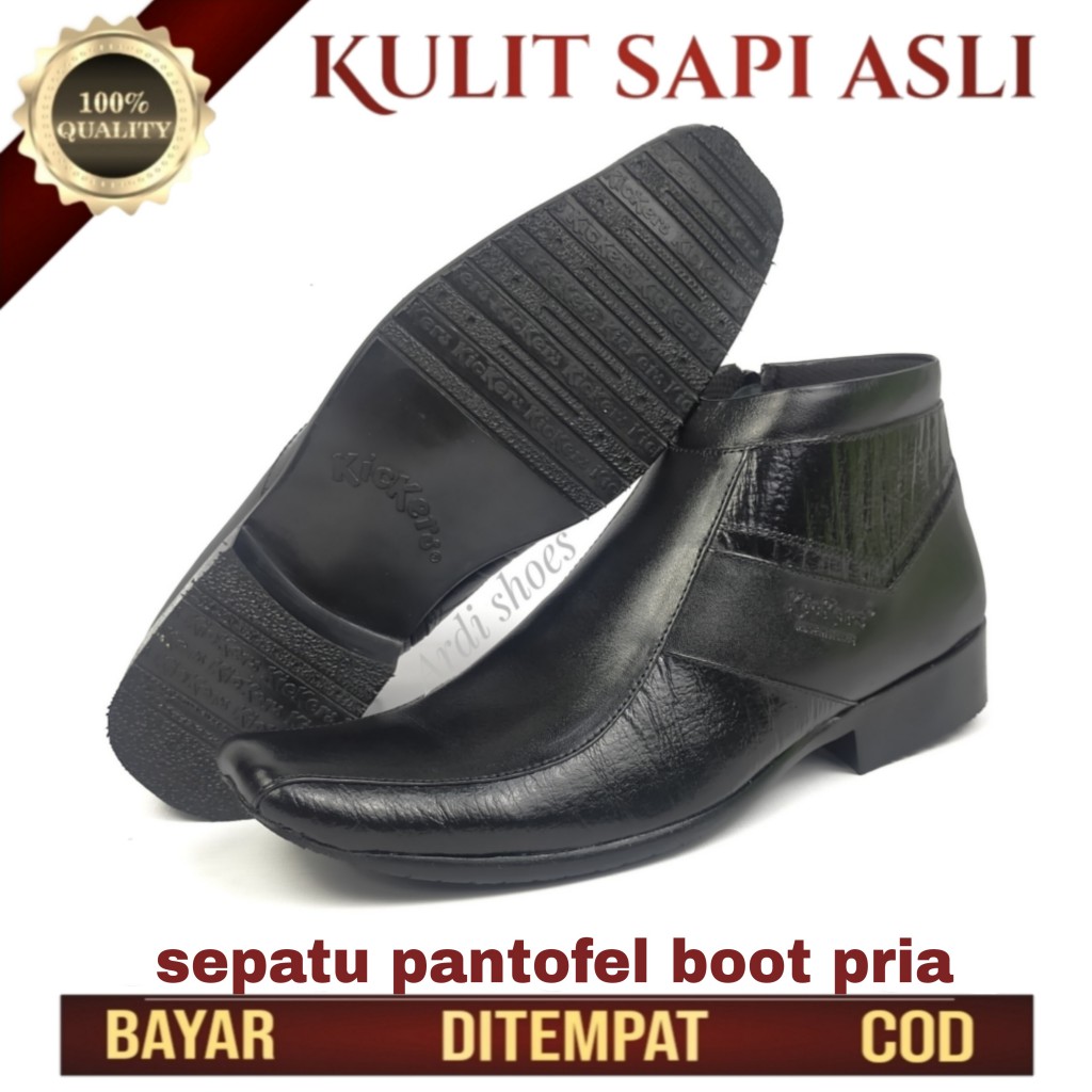 SEPATU PANTOFEL PRIA BOOT KULIT ASLI PENTOFEL TINGGI  SEPATU KERJA KANTOR PENTOPEL DINAS 0321