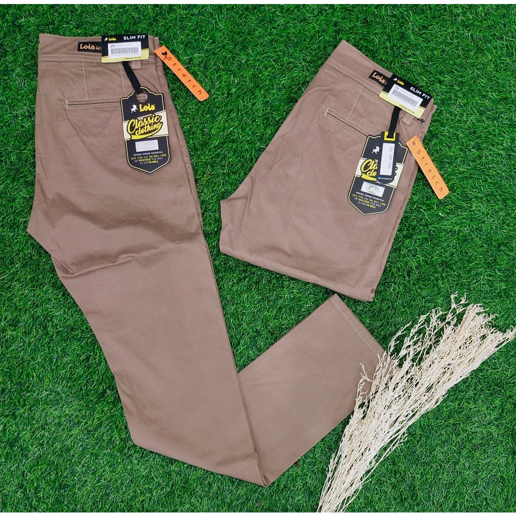 CELANA LOIS ORIGINAL CELANA CHINOS BRAND STRETCH SLIM FIT CELANA PRIA KATUN KANVAS TERBARU