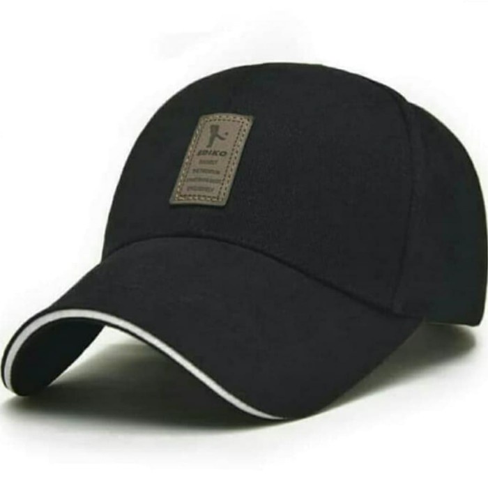 Topi baseball golf logo Ediko sport , Topi pria - Hitam - PRASTA STORE