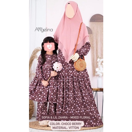 SOFIA MIXED FLORAL CHOCO PINK ATELIER ANGELINA SIZE M