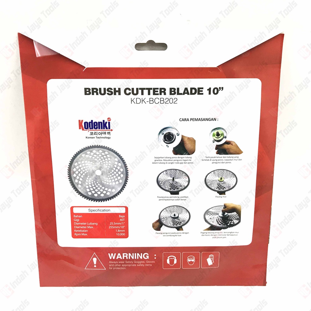 KODENKI BCB202 Pisau Potong Rumput Bulat 10&quot; x 40T Brush Cutter Blade