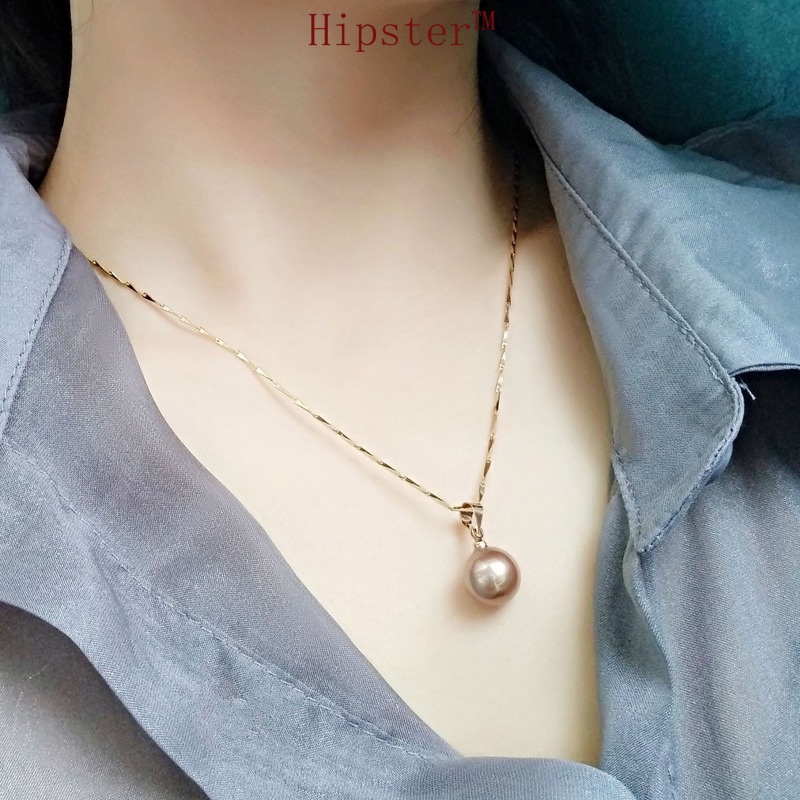 Retro Elegant Natural Freshwater Pearl Pendant Rose Gold Necklace