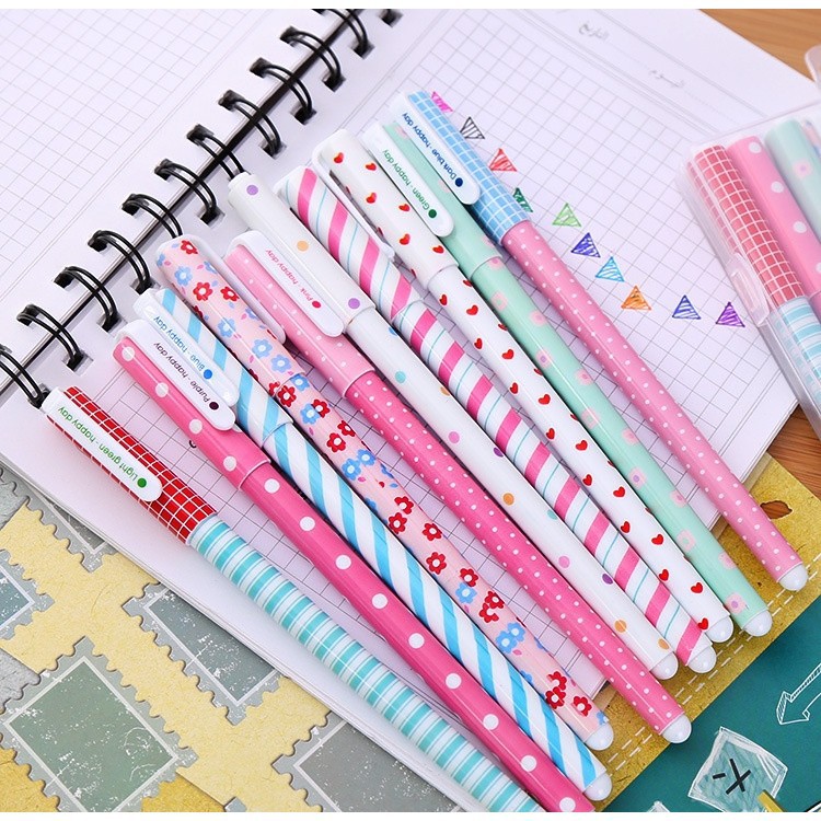 10pcs / Set Pulpen Gel Warna-Warni Gaya Korea Untuk Stationery